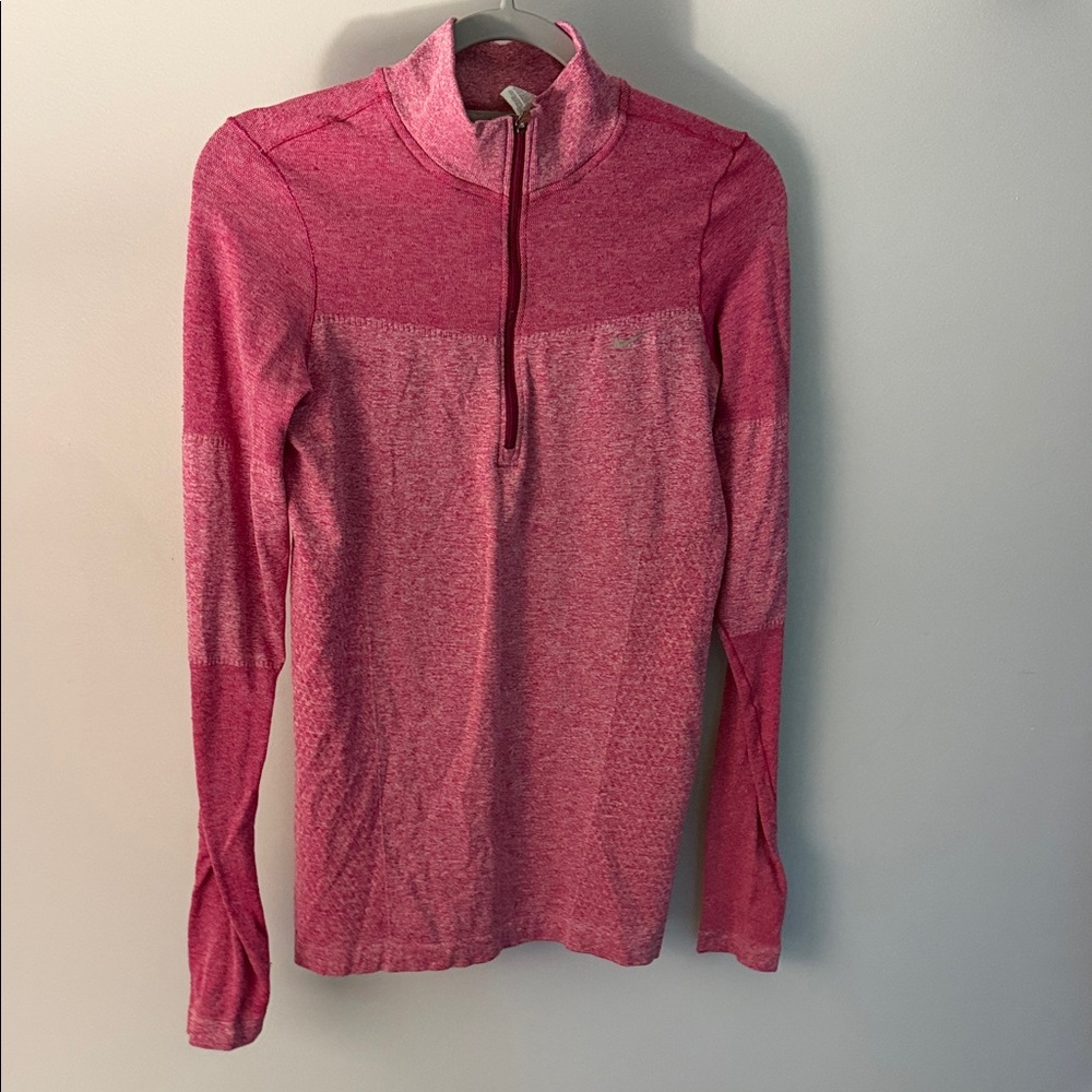 Nike Pink Heather Half-Zip Athletic Pullover